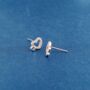 925 Sterling Silver Cz Heart Stud Earrings, thumbnail 4 of 7