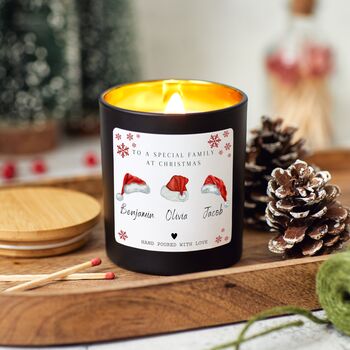 Merry Christmas To A Special Family Personalised Candle Gift Set, 5 of 9