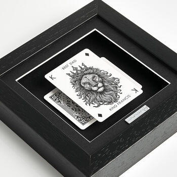 Personalised Best Dad Gift Royal Lion Playing Card Frame, 6 of 9