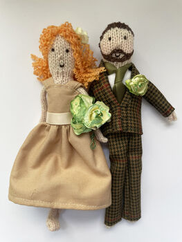 Personalised Knitted Bride And Groom Doll Keepsake, 7 of 9