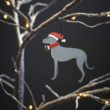 Lurcher Dog Christmas Tree Decoration Personalisation Available, 4 of 4