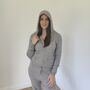 Personalised Pure Cashmere Grey Jumpsuit Hooded Onesie, thumbnail 4 of 11