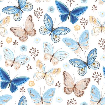 Butterflies Lampshade, Blues And Browns, 3 of 3