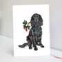 Black Cocker Spaniel Christmas Card, thumbnail 3 of 7