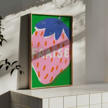 French Strawberry Colourful Kitchen Print, 4 of 7