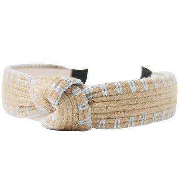 Raffia Knot Hairband With Contrasting Topstitching, 4 of 12