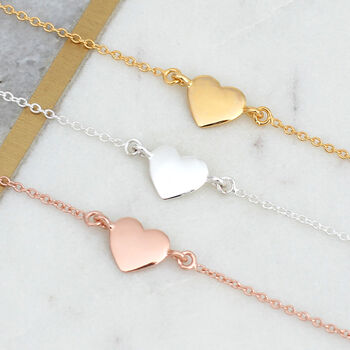 18ct Gold Plated Or Silver Personalised Heart Bracelet, 2 of 4