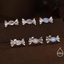 Sterling Silver Cz Candy Stud Earrings Three Cz Colours, thumbnail 1 of 12
