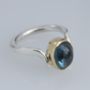 Blue Topaz Statement Ring, Silver And 18ct Gold, thumbnail 1 of 8