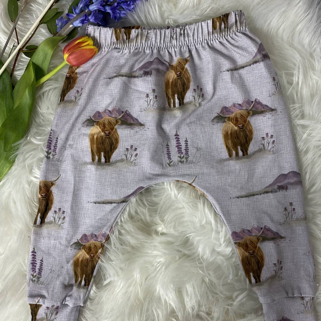 'Highland Cow' Country Pattern Baby Leggings, 1 of 4