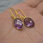 Amethyst Gold Earrings: February Birthstone, thumbnail 7 of 11