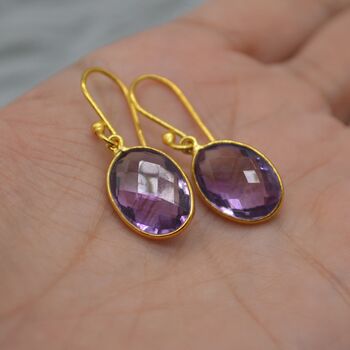 Amethyst Gold Earrings: February Birthstone, 7 of 11