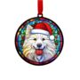 Samoyed In Santa Hat Suncatcher Decoration, thumbnail 4 of 5