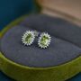Genuine Peridot Green Crystal Stud Earrings, thumbnail 7 of 12