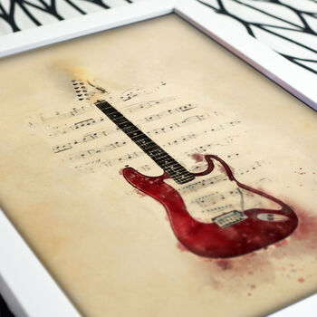 Electric Guitar Watercolour Style Print, 3 of 3
