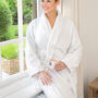 Embroidered Spa Cotton Bathrobe – Light, Absorbent And Cosy, thumbnail 10 of 11