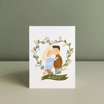 Pregnancy Announcement Custom Portrait Christmas Card, 2 of 4