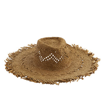 Dark Tan Hand Woven Straw Sun Hat, 2 of 2