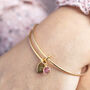 Personalised Heart Of Gold Birthstone Bangle, thumbnail 4 of 11