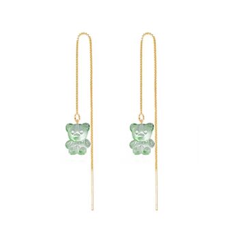 Crystal Bear Threader Earrings, 2 of 10