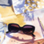 Black Narrow Oval Chunky Sunglasses, thumbnail 7 of 8