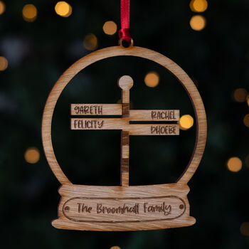 Personalised Family Christmas Signpost Bauble, 2 of 5