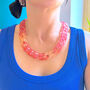 Chunky Terracotta Orange Acrylic Link Necklace, thumbnail 3 of 7