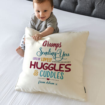 Personalised Sending You Lots Of Huggles Cushion, 6 of 10