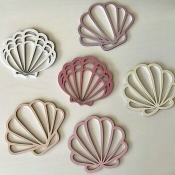 Set Of Six Seashell Shapes For Wall Decor, 2 of 9