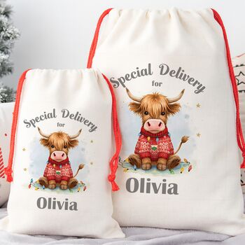 Highland Cow Christmas Sack, 2 of 2