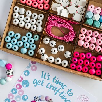 Personalised Kitten Wooden Bead Making Kit, 2 of 9
