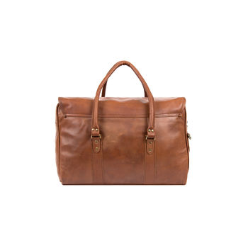 Personalised Leather Drake Strapped Weekender, 4 of 10