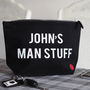 Personalised Name's Man Stuff Wash Bag, thumbnail 1 of 2