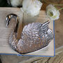 Swan Trinket Dish Silver Finish, thumbnail 1 of 2