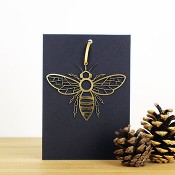 Manchester Bee Greetings Card With Hanging Keepsake, 5 of 6