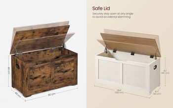 Storage Chest With Safety Hinges Shoe Storage Bench, 2 of 7