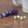 Darcy Nine Carat Gold Slender Heart Earrings, thumbnail 1 of 3