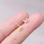 Gold Pave Heart Stud Earrings, thumbnail 1 of 7