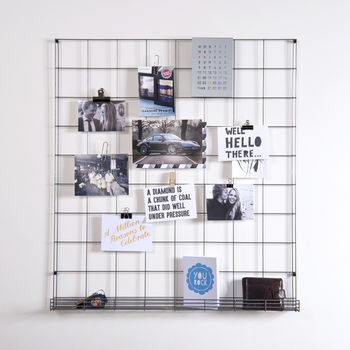 Steel Mesh Wire Noticeboard With Shelf, 4 of 4