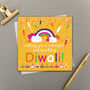 Kids Smiling Rainbows And Diyas Diwali Greetings Card, thumbnail 1 of 2