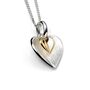 Sterling Silver And Gold Double Heart Pendant Necklace, thumbnail 2 of 4