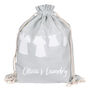 Personalised French Grey Laundry Drawstring Bag, thumbnail 2 of 5