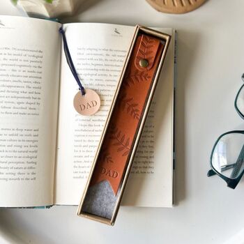 Botanical Leather Bookmark With Gift Box, 2 of 3