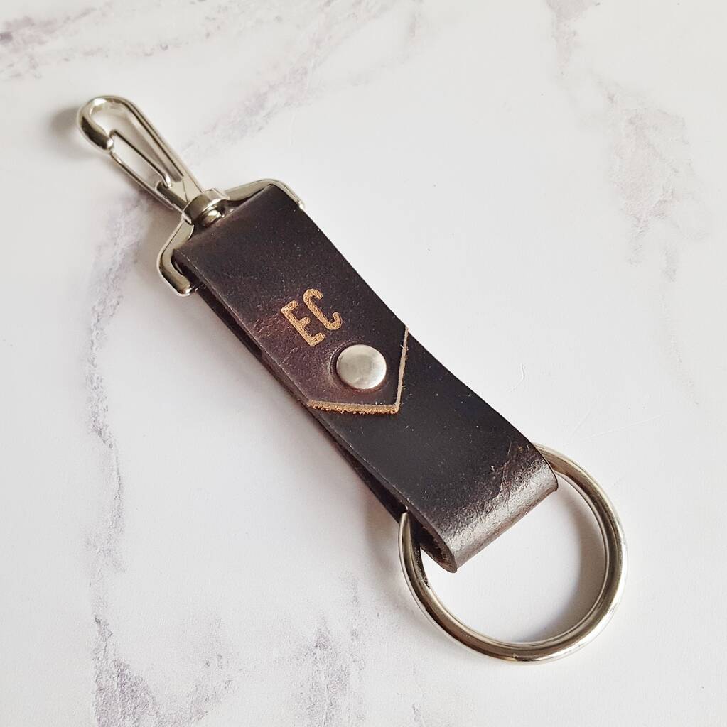 customised leather key fob by hôrd | notonthehighstreet.com