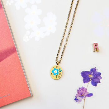 'Forget Me Not' Hand Enamelled Pendant Necklace, 2 of 7