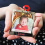 Baby's First Christmas Metal Frame Photo Decoration, thumbnail 1 of 2