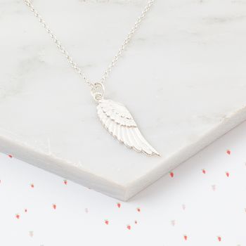 Sterling Silver Beatrix Angel Wing Necklace, 2 of 6