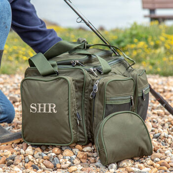 Personalised Insulated Fishing Holdall Set With Foldable Cushion, 5 of 11