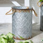 Set Of Three Quilted Effect Metal Bucket Planters, thumbnail 4 of 7