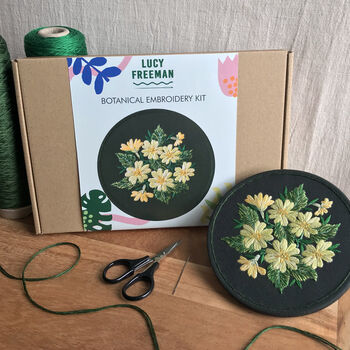 Primrose Floral Embroidery Kit, 6 of 6